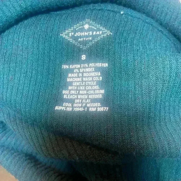 St John’s Bay Women’s Cowl neck long sleeve ribbed top with tie at bottom SMALL - Picture 6 of 6